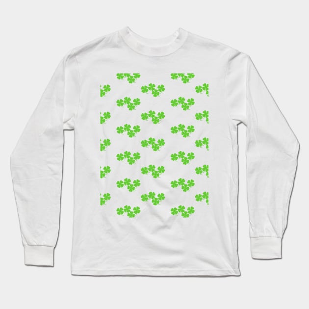 Four Leaf Clover Pattern Long Sleeve T-Shirt by Kelly Gigi